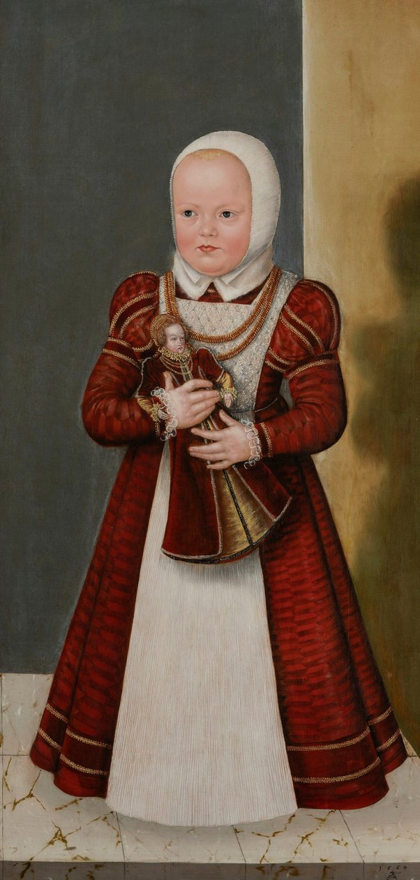 Tyska: Bildnis der Prinzessin Marie, Schwester Christians I. Porträtt av prinsessan Marie, syster till Christian I av Lucas Cranach the Younger