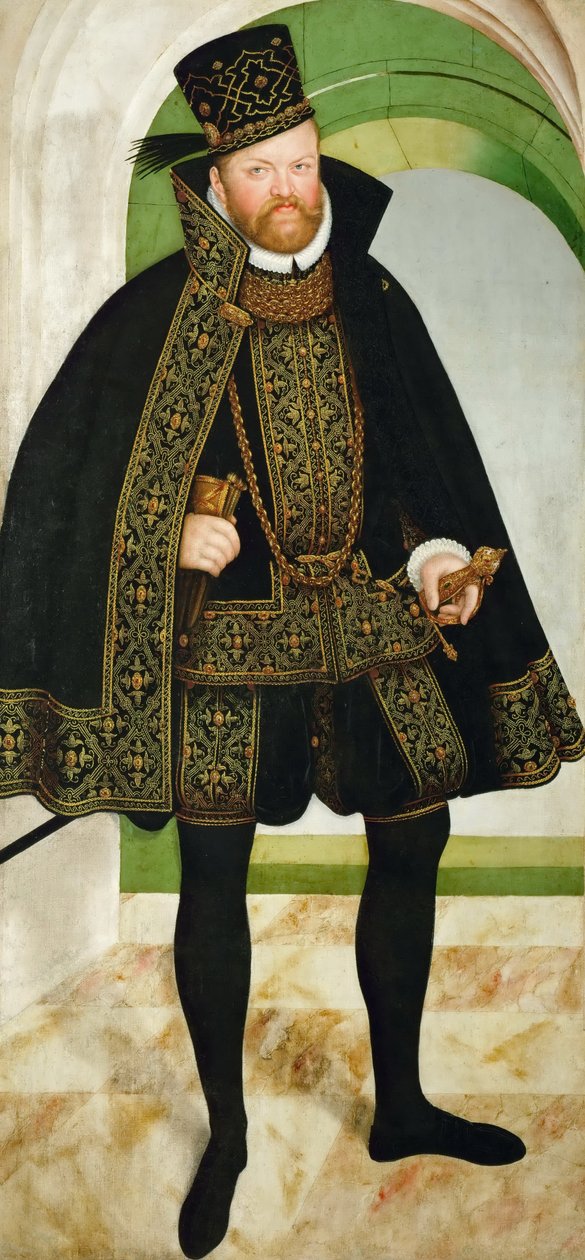 German: Kurfürst August von Sachsen (1526-1586) Augustus, Elector of Saxony (1526-1586) av Lucas Cranach the Younger