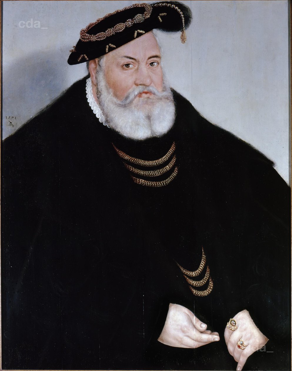Porträtt av markgreve Georg den fromme av Brandenburg-Ansbach av Lucas Cranach the Younger