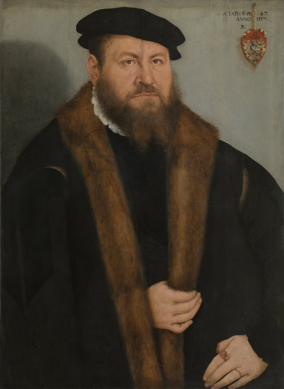 Porträtt av en man, 1557 av Lucas Cranach the Younger