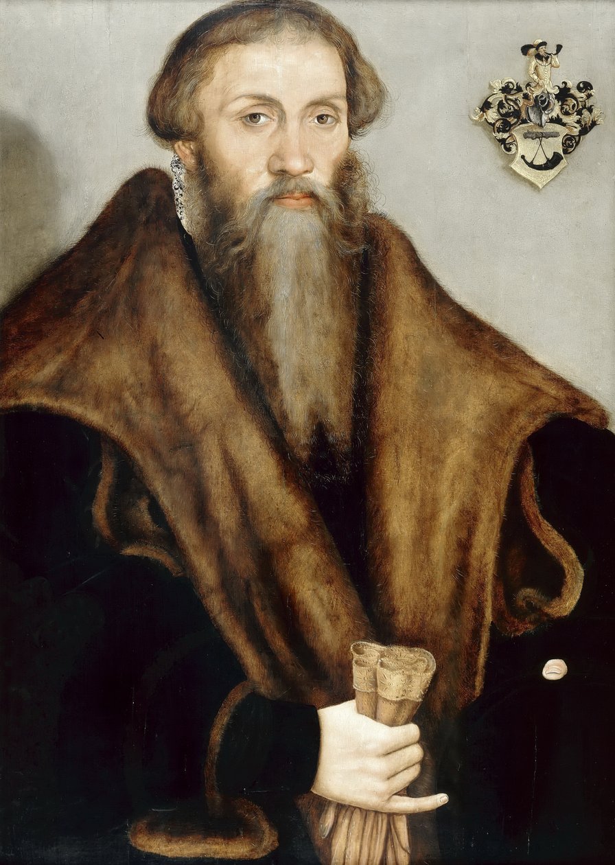 Porträtt av den saxiske advokaten Leonhard Badhorn (1510-1587) av Lucas Cranach the Younger