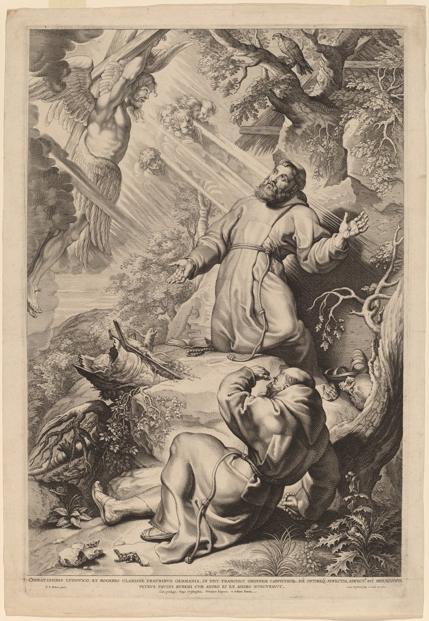 Saint Francis tar emot Stigmata av Lucas Emil Vorsterman