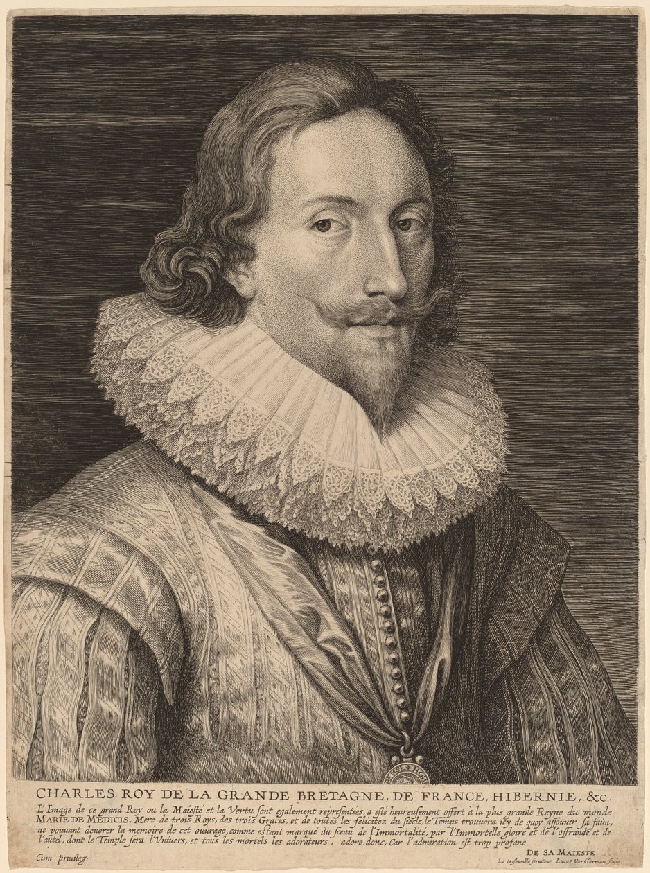 Charles I, kung av England av Lucas Emil Vorsterman after Sir Anthony van Dyck