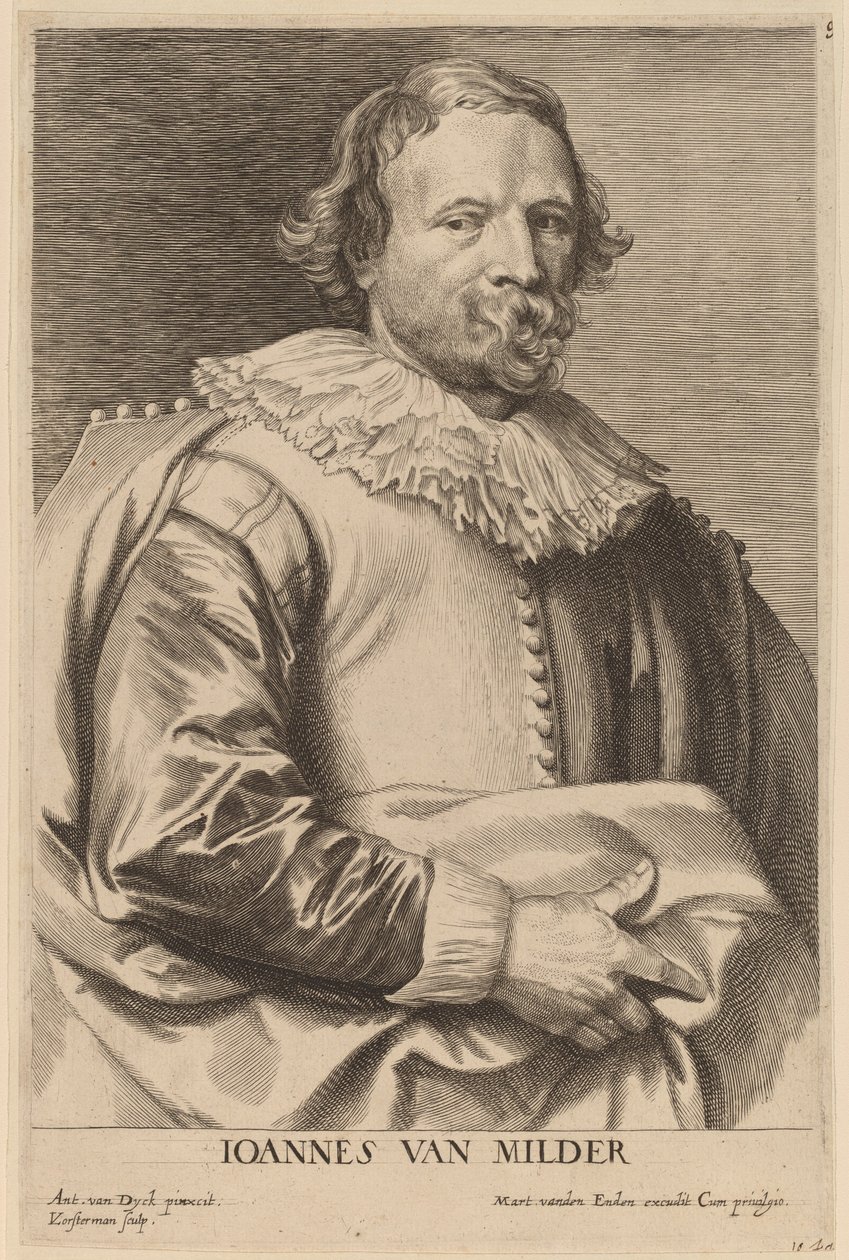 Jan van Mildert av Lucas Emil Vorsterman after Sir Anthony van Dyck