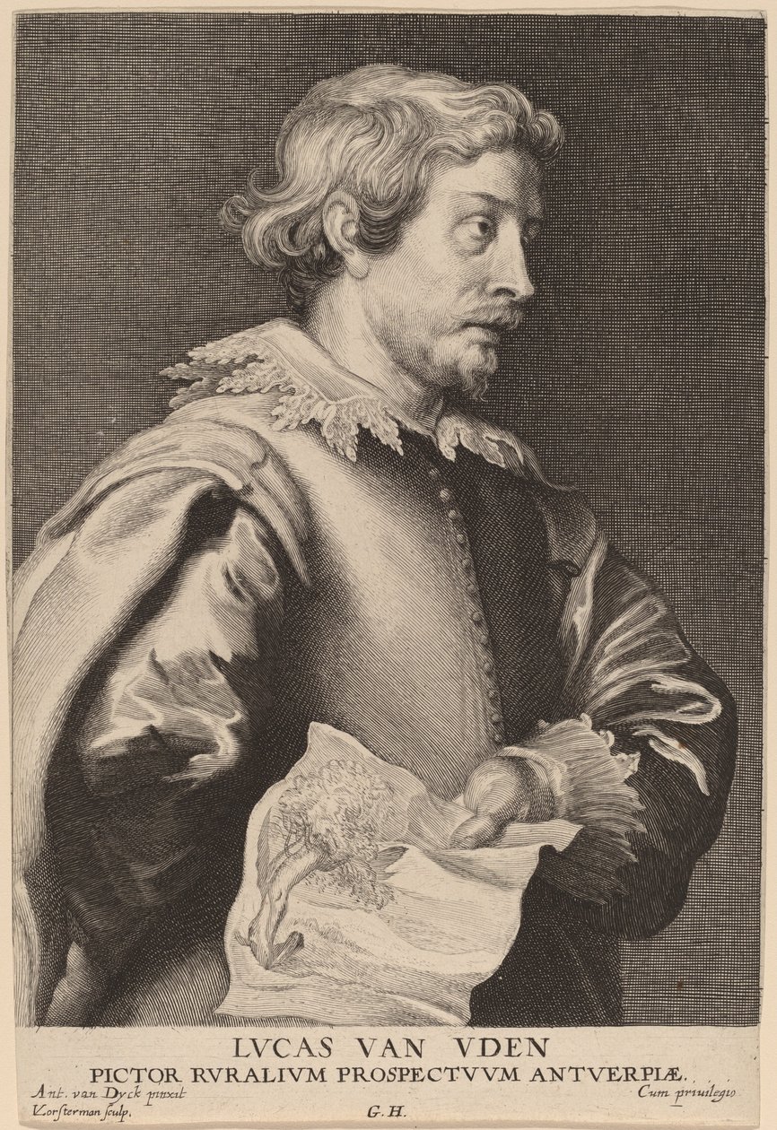 Lucas van Uden av Lucas Emil Vorsterman after Sir Anthony van Dyck