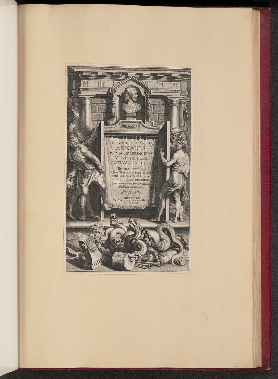 Titelsida för Franciscus van Haer, Annales Dukes or Princes of Brabantiae, III av Lucas Emil Vorsterman after Sir Peter Paul Rubens