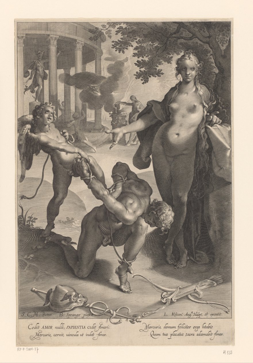 Cupid binder Mercury och Venus klockor av Lucas Kilian