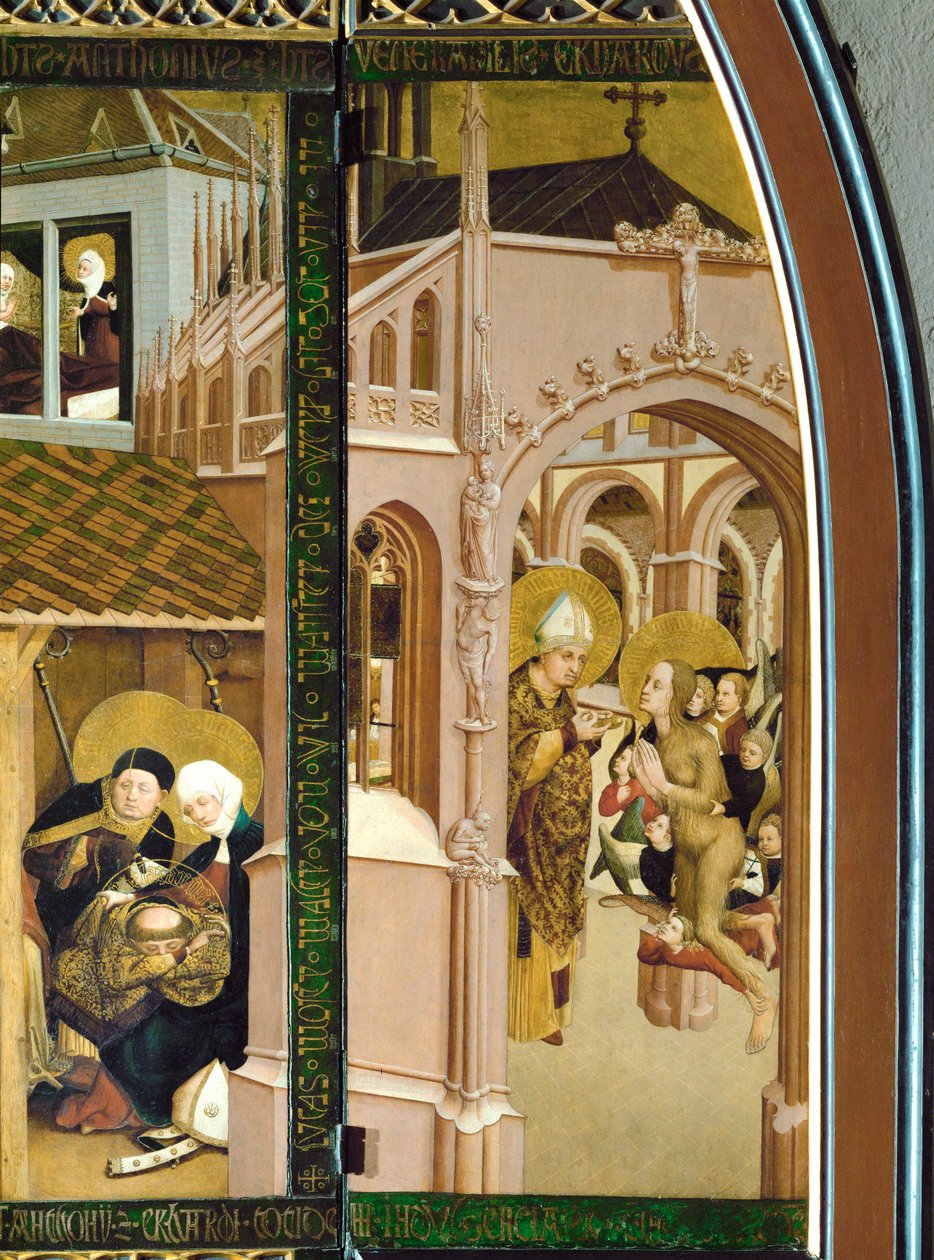 Den heliga Magdalenas nattvard (tempera på pergament) av Lucas Moser