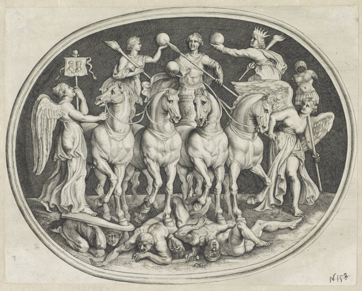 Allegoriska triumf av keizer Licinius Olika figurer av Agati Antique (serietitel) av Lucas Vorsterman (I)