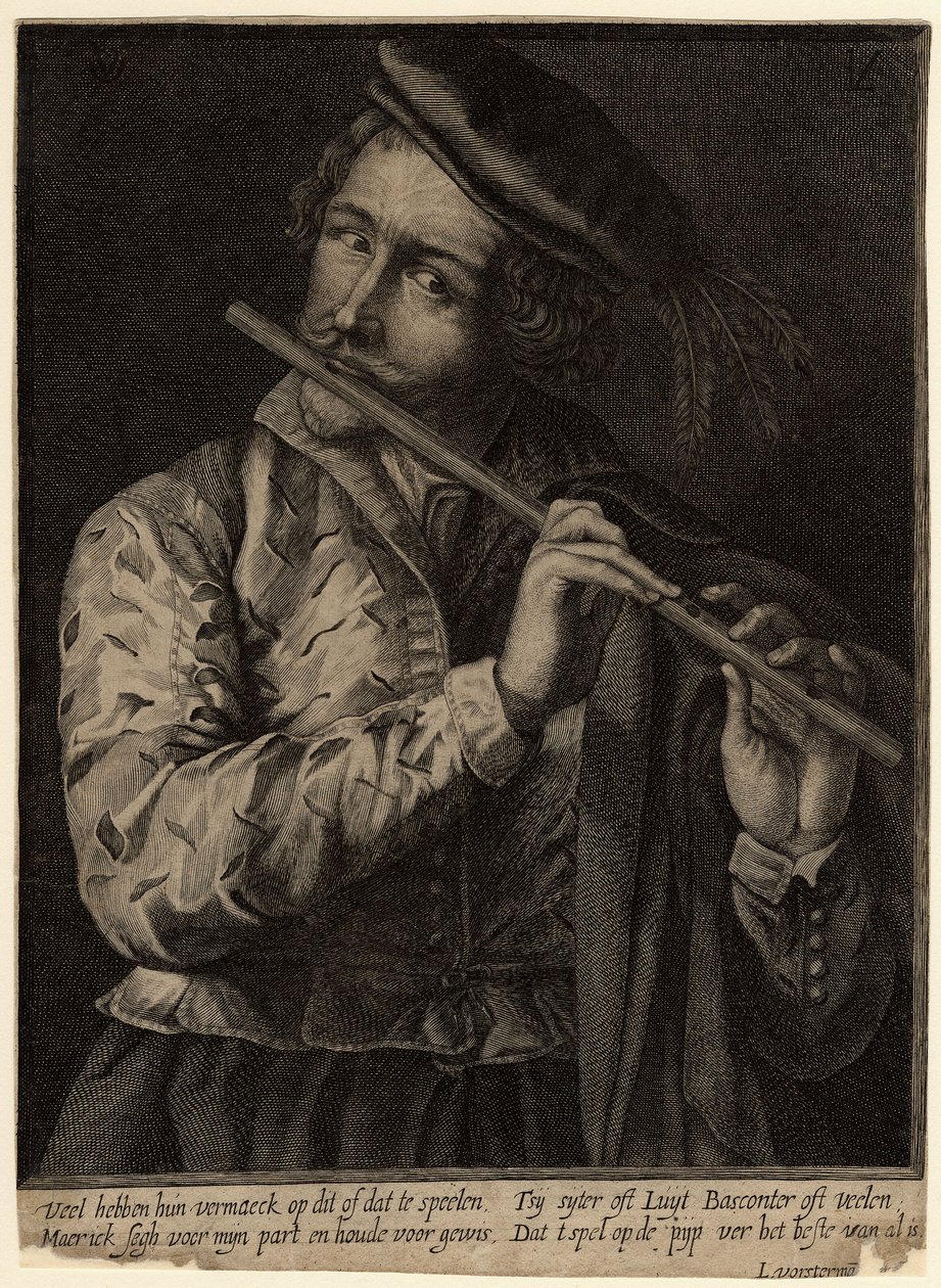 Flöjtspelaren av Lucas Vorsterman the Elder