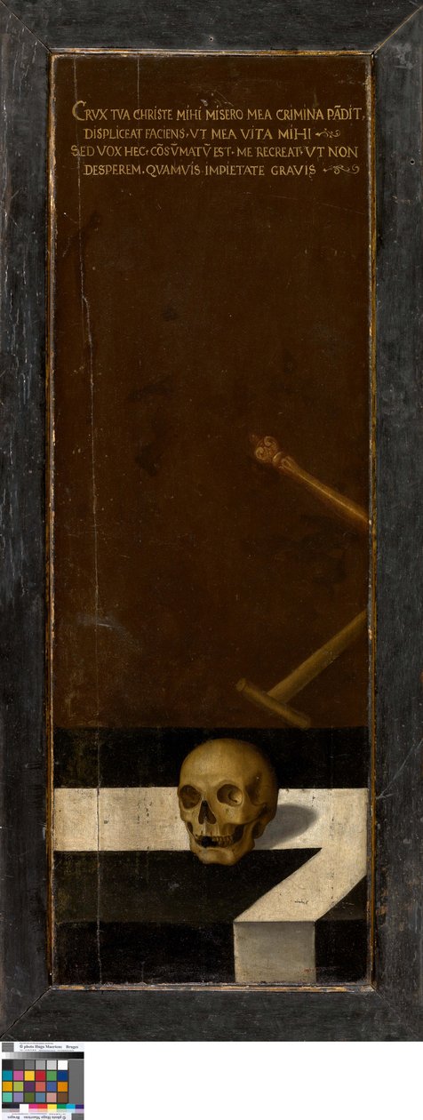 Johannes Döparen (vänster sida), Donator (höger sida), Vanitas Still Life (stängd) av Lucas de Heere