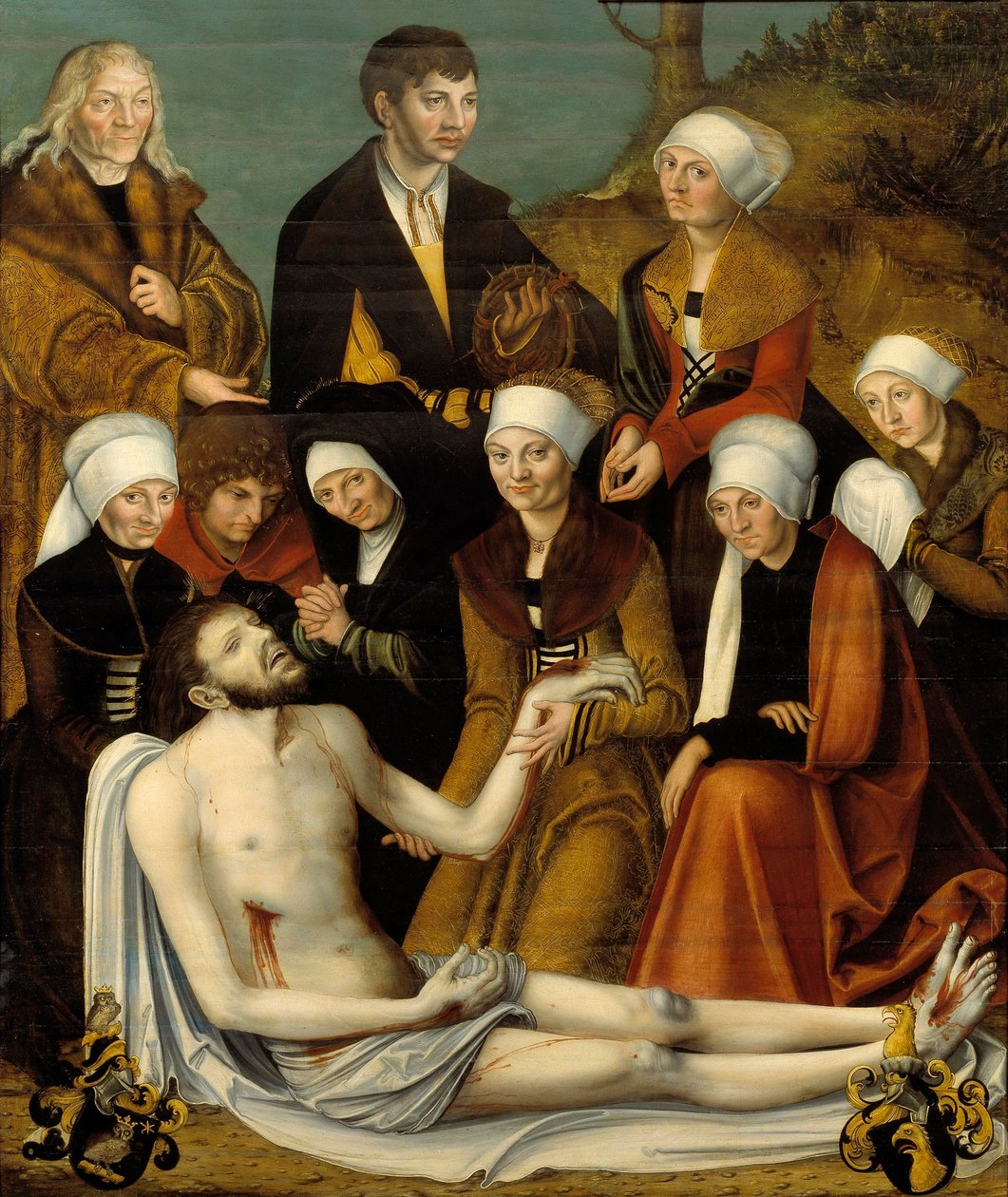Klagovisan, c.1520-50 av Lucas studio of Cranach