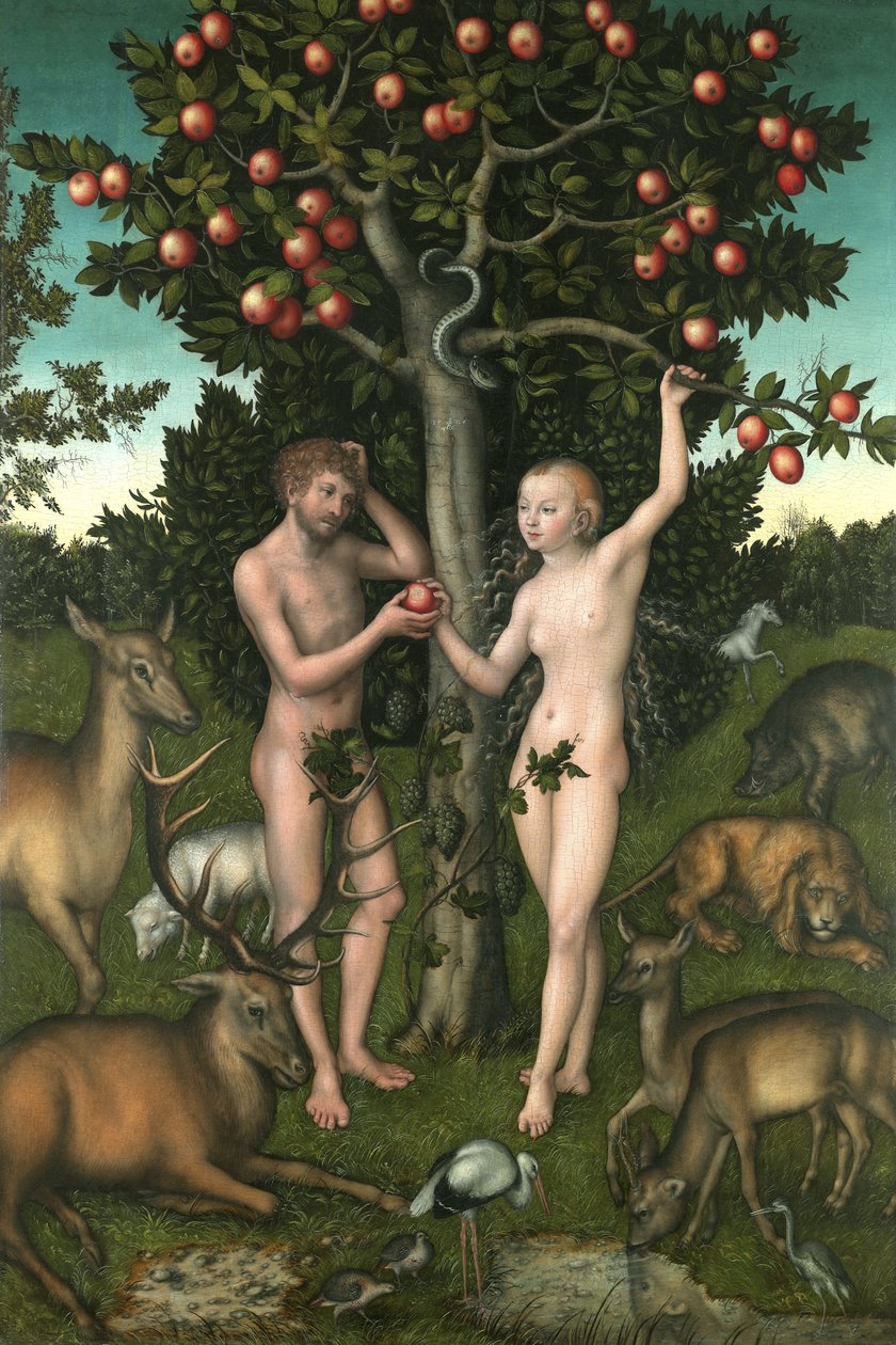 Adam och Eva av Lucas the Elder Cranach