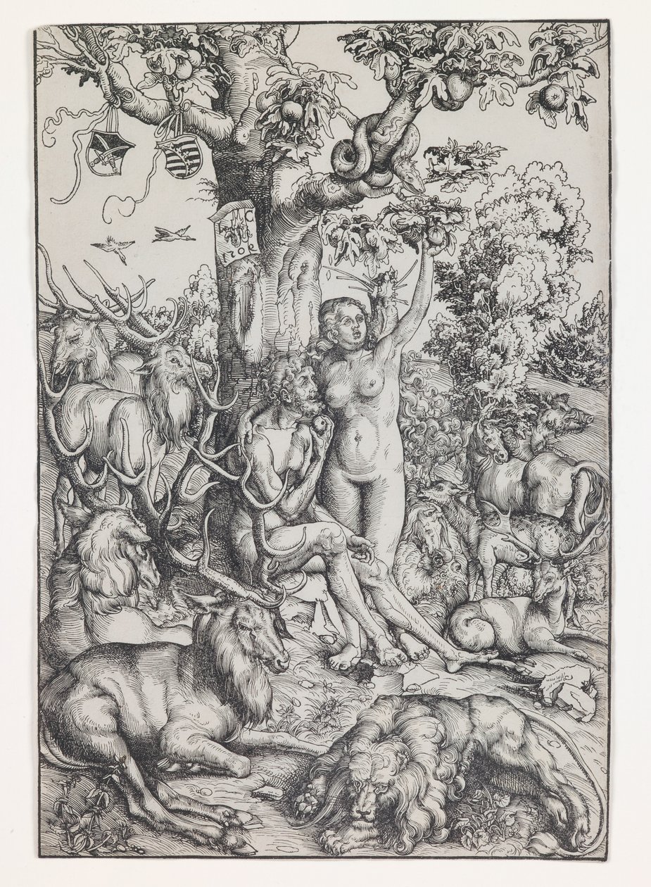 Adam och Eva i paradiset av Lucas the Elder Cranach