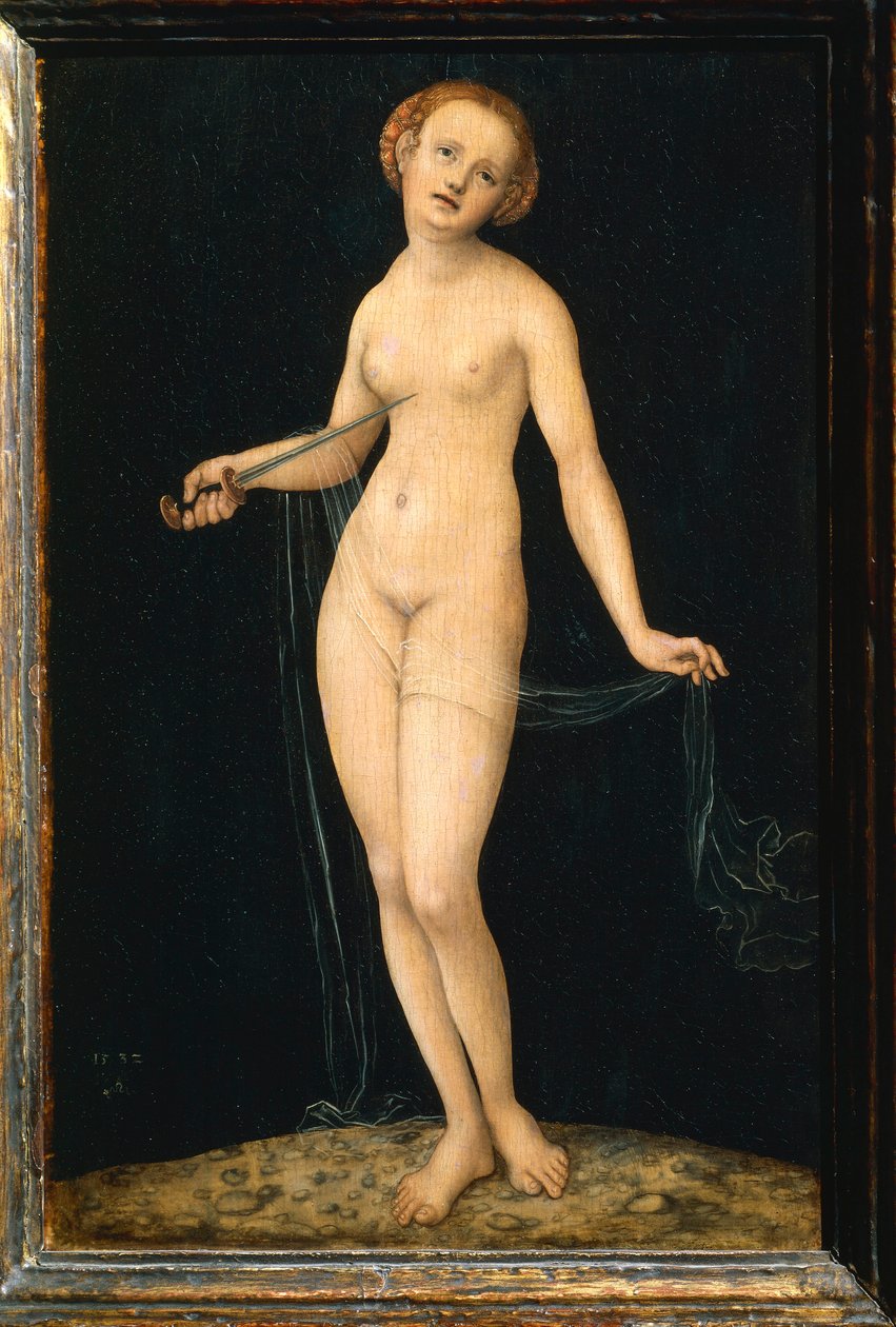 Österrike, Wien, målad bild av Lucretia av Lucas the Elder Cranach