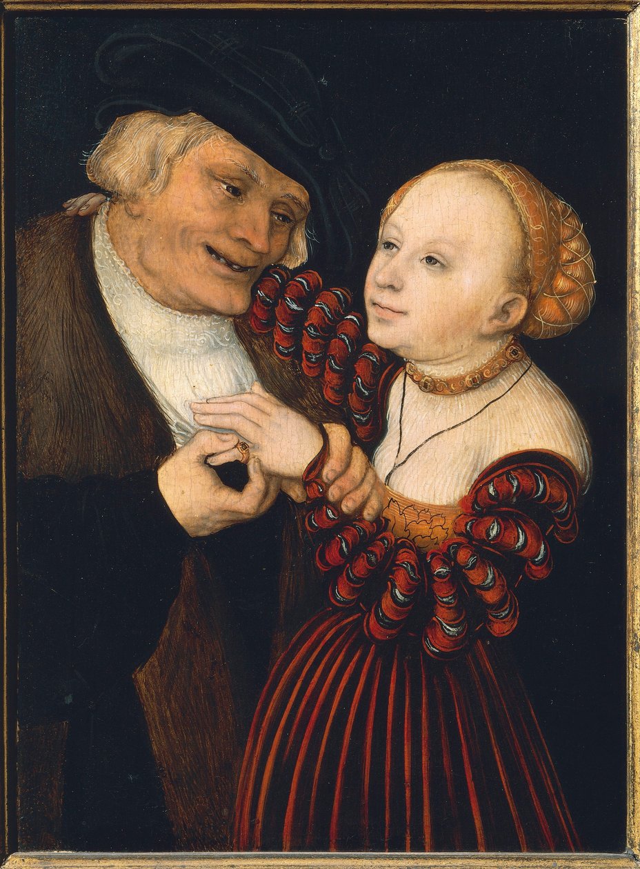 Österrike, Wien, Den gamle mannen och den unga kvinnan, ca 1530 (olja på duk) av Lucas the Elder Cranach