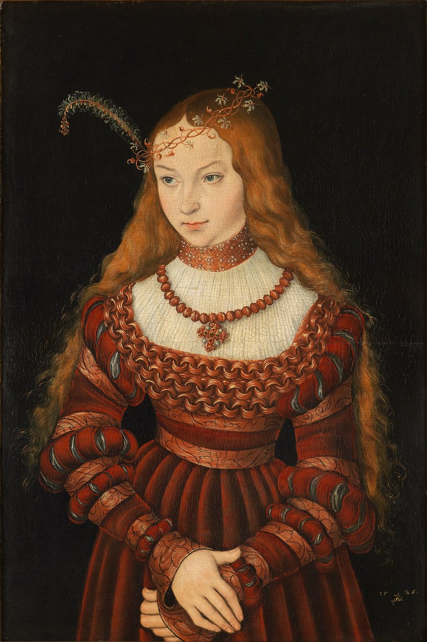 Trolovningsporträtt av Sybille av Cleves av Lucas the Elder Cranach