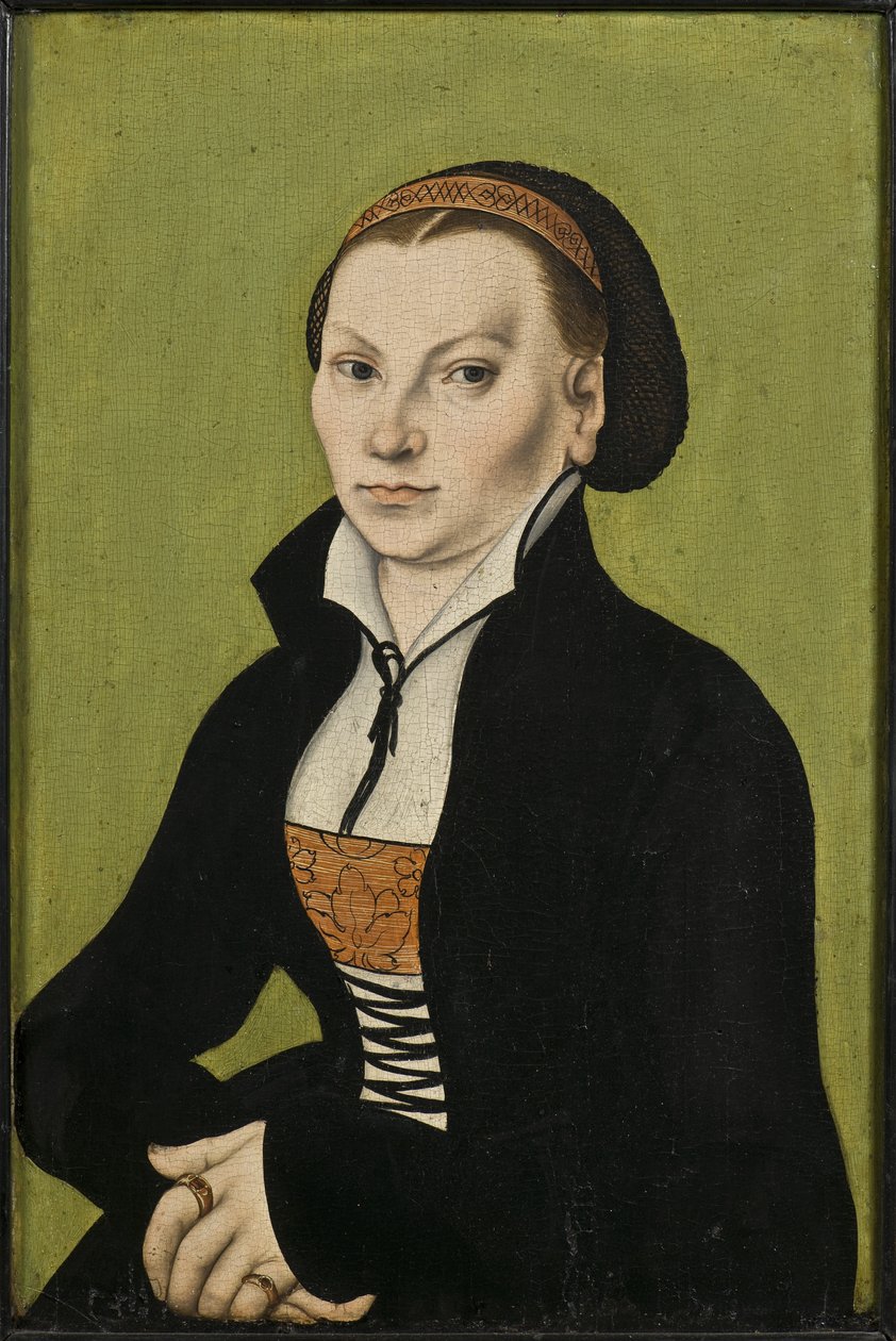 Catherine de Bore, epouse av Martin Luther - Porträtt av Katharina Luther, född Katharina von Bora (1499-1552), av Cranach, Lucas, den äldre (1472-1553). Olja på trä av Lucas the Elder Cranach