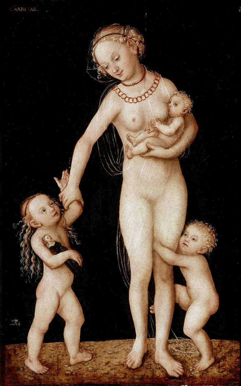 Välgörenhetsmålning av Lucas Cranach den äldre (1472-1553) Sön. 56x36 cm London, National Gallery av Lucas the Elder Cranach