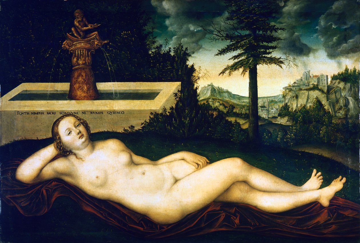 Nymf vid fontänen av Lucas the Elder Cranach