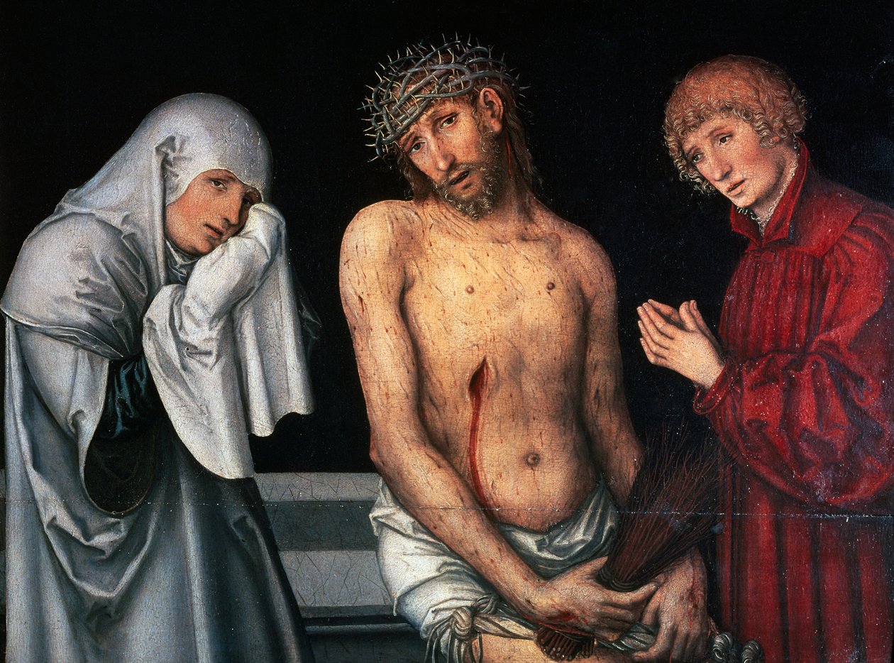 Pieta", av Lucas Cranach den äldre (1472-1553), tempera på panel. Tyskland av Lucas the Elder Cranach