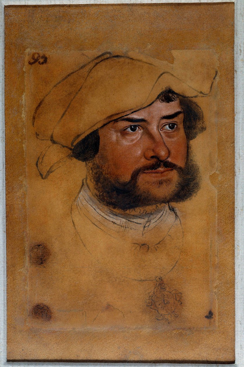 Porträtt av Duke Ernest the Confessor Ritning av Lucas Cranach den gamle (eller den äldre) av Lucas the Elder Cranach