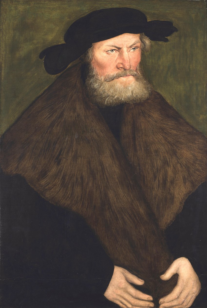Porträtt av hertig Henrik den hängivne av Sachsen 1528 (olja på pannå) av Lucas the Elder Cranach