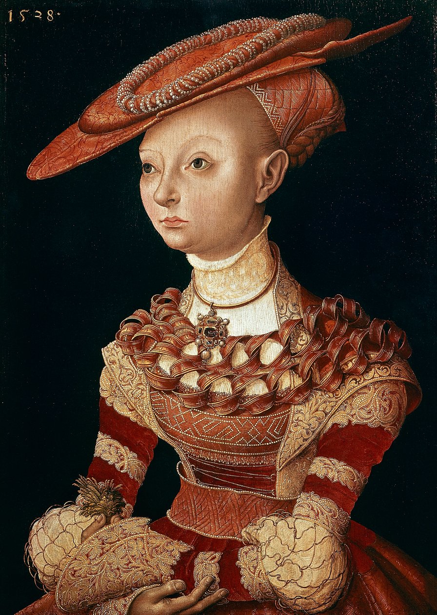 Porträtt av damen av Lucas Cranach Elder (1472-1553) av Lucas the Elder Cranach
