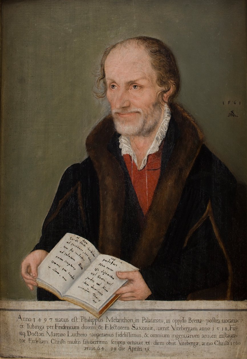 Porträtt av Philip Melanchthon (1497–1560) (olja ombord) av Lucas the Elder Cranach