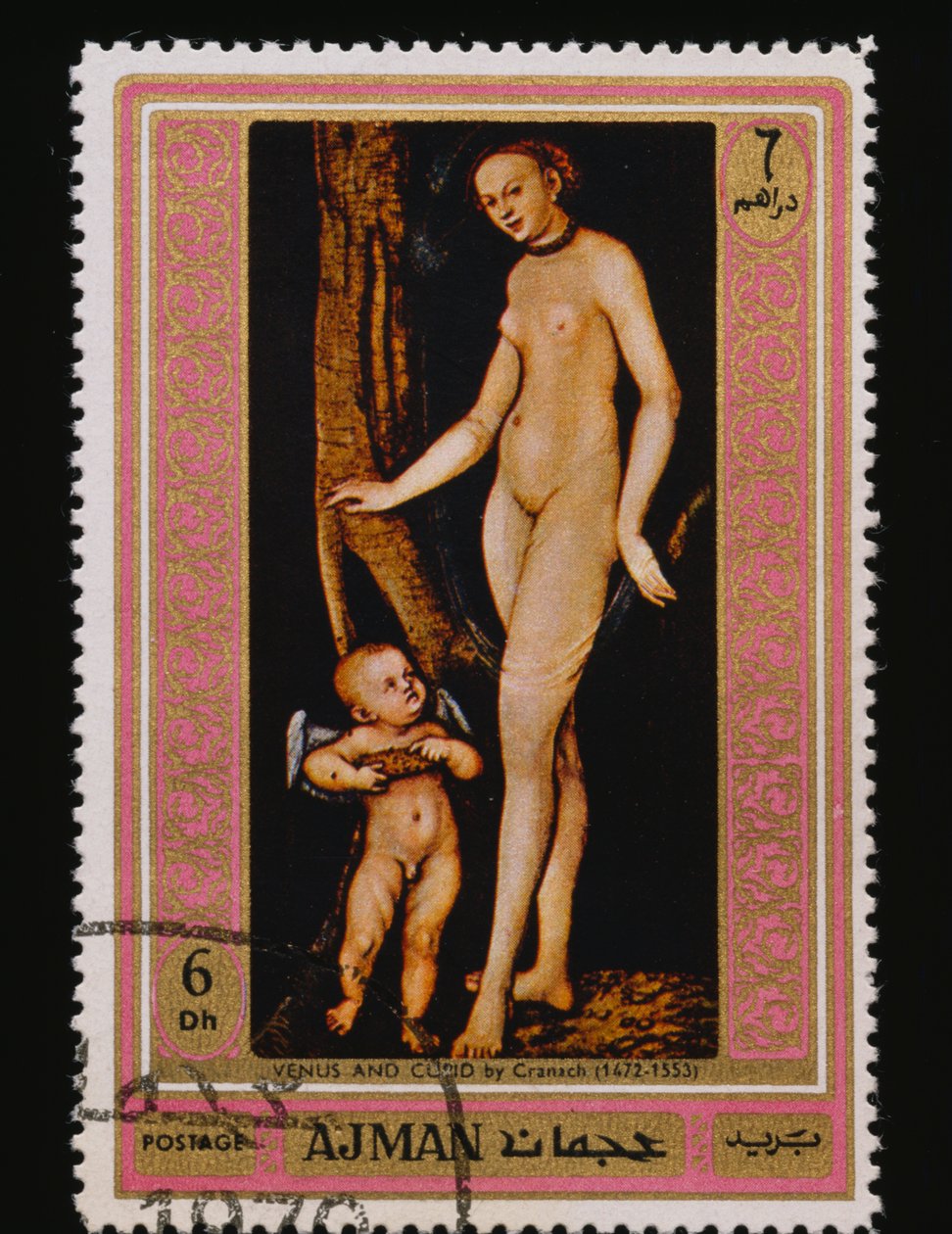 Frimärke Serien med berömda målningar (nakenbilder). av Lucas the Elder Cranach