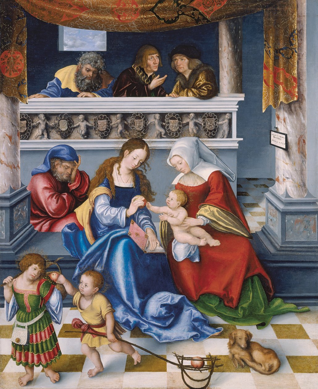 Den heliga släktskapet (så kallad Torgau altartavla) centralpanel av Lucas the Elder Cranach