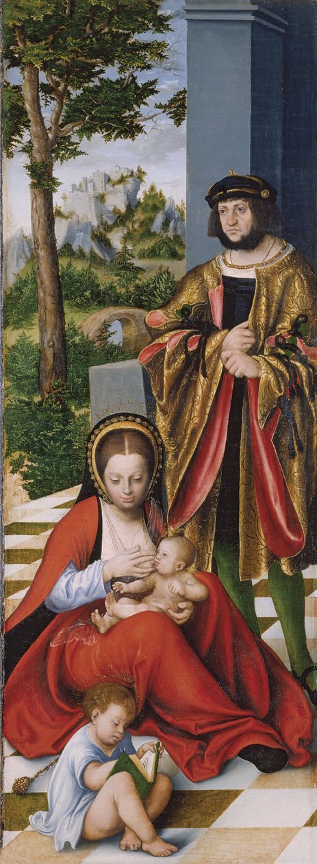 Den heliga släktskapet (så kallad Torgau altartavla) vänster panel av Lucas the Elder Cranach