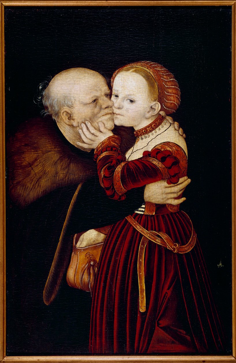 Den gamle dåren. Målning av Lucas Cranach (1472-1553) (Ec. All.) 1500-talet. Prag, Nationalgalleriet - Den gamle dåren. Målning av Lucas Cranach (1472-1553) (Tyska skolan). 1500-talet. Nationalgalleriet, Prag av Lucas the Elder Cranach