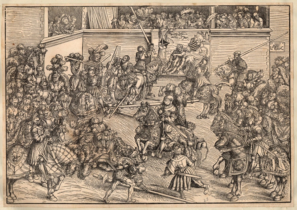 Tournoi - Turnering - Cranach, Lucas, den äldre (1472-1553) - 1509 - Träsnitt - 29,8x42,7 - Privat samling av Lucas the Elder Cranach