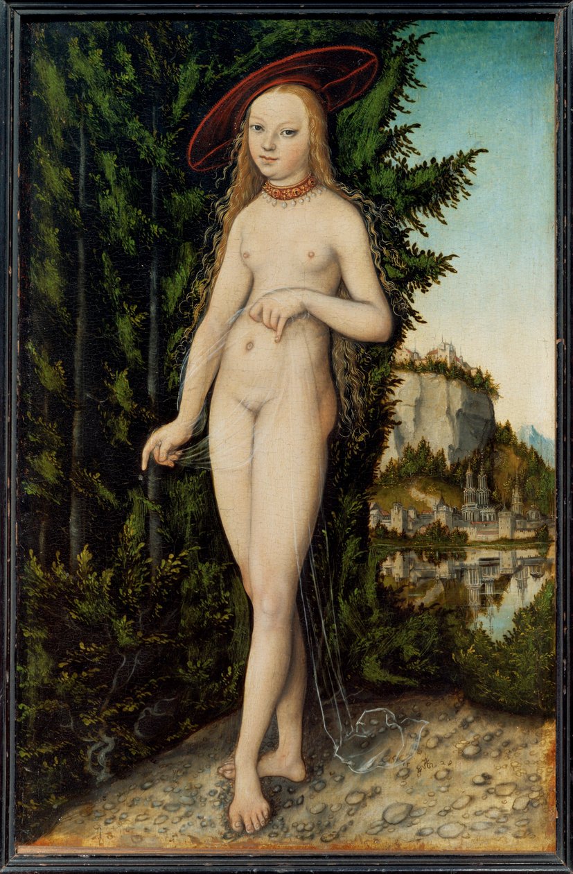 Venus debout dans un paysage - Venus, stående i ett landskap ... av Lucas the Elder Cranach