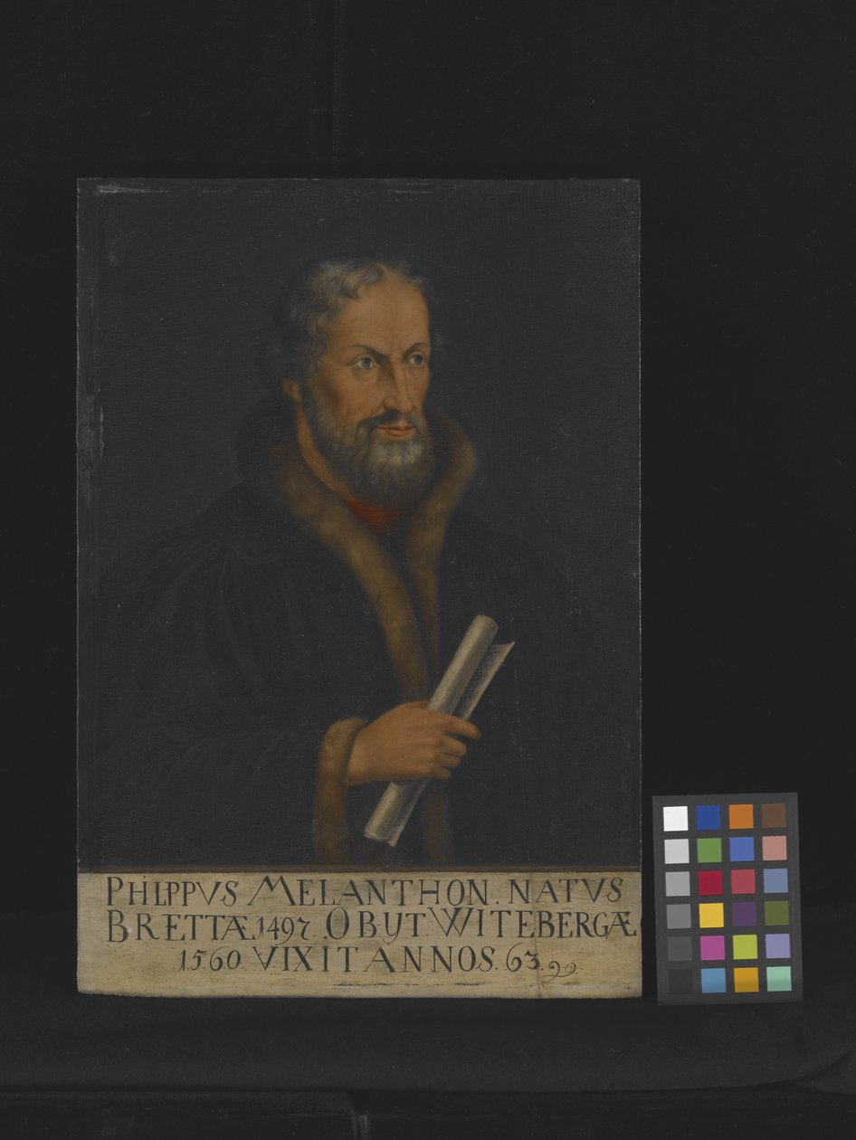 Porträtt av Philipp Melanchthon (olja på trä) av Lucas the Younger Cranach