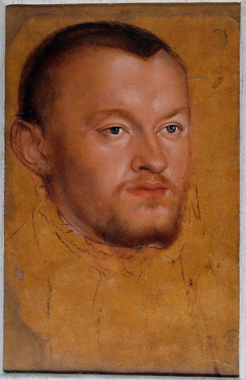 Porträtt av hertig Augustus av Sachsen. Augustus I av Sachsen, känd som den fromme av Lucas the Younger Cranach