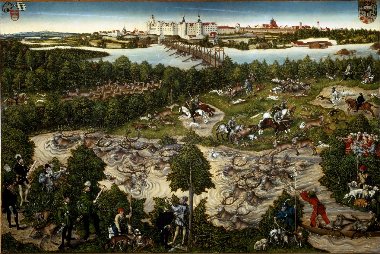 Stag Hunt of Elector John Frederick av Lucas the Younger Cranach