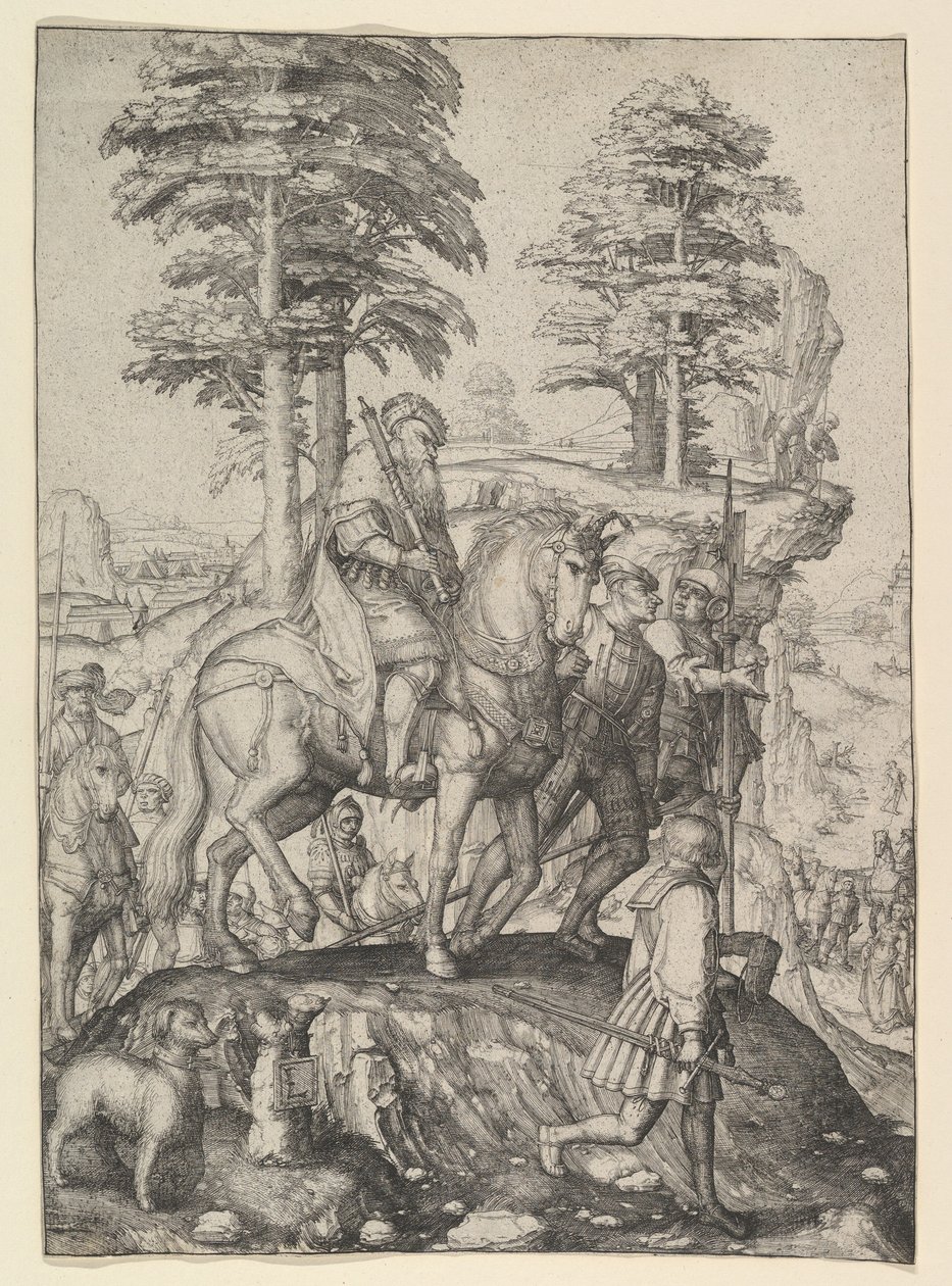 Abigail Before David, ca. 1507. av Lucas van Leyden
