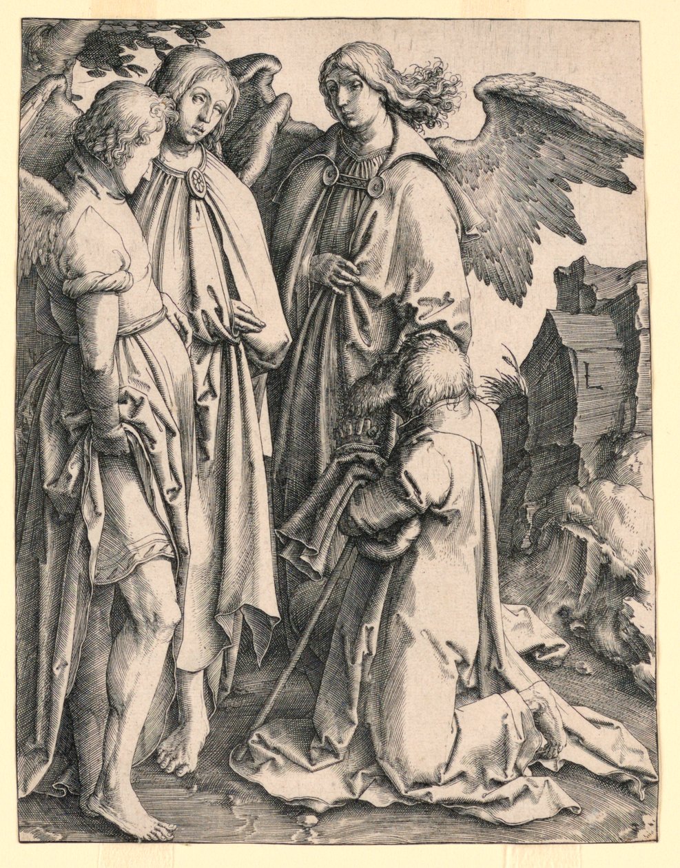 Abraham och de tre änglarna av Lucas van Leyden