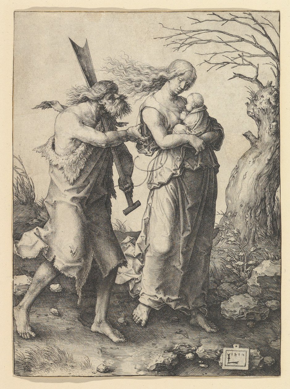 Adam och Eva efter fördrivningen av Lucas van Leyden