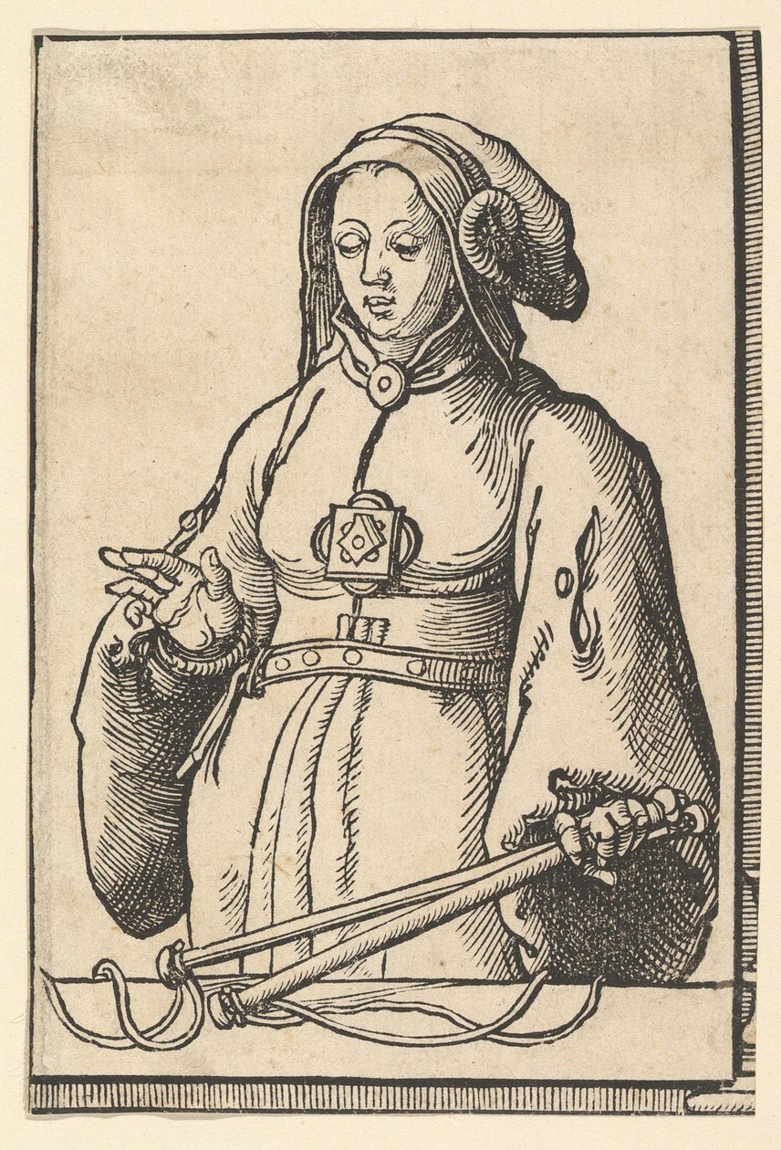 Agripin Sibyl, från serien av Sibyll, ca. 1530. av Lucas van Leyden