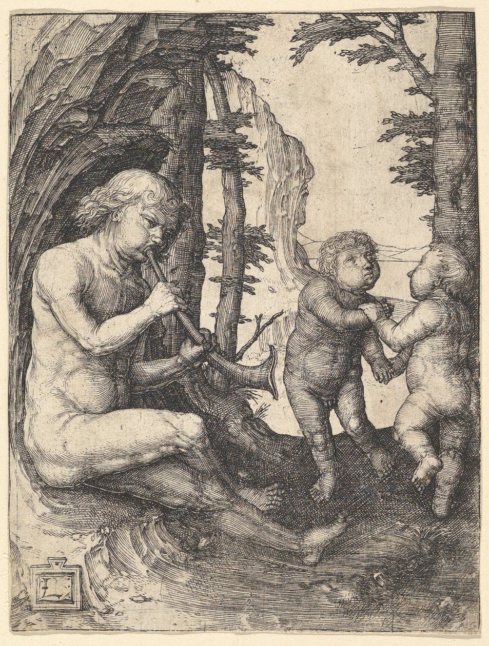 Pojke med trumpet, ca. 1507. av Lucas van Leyden