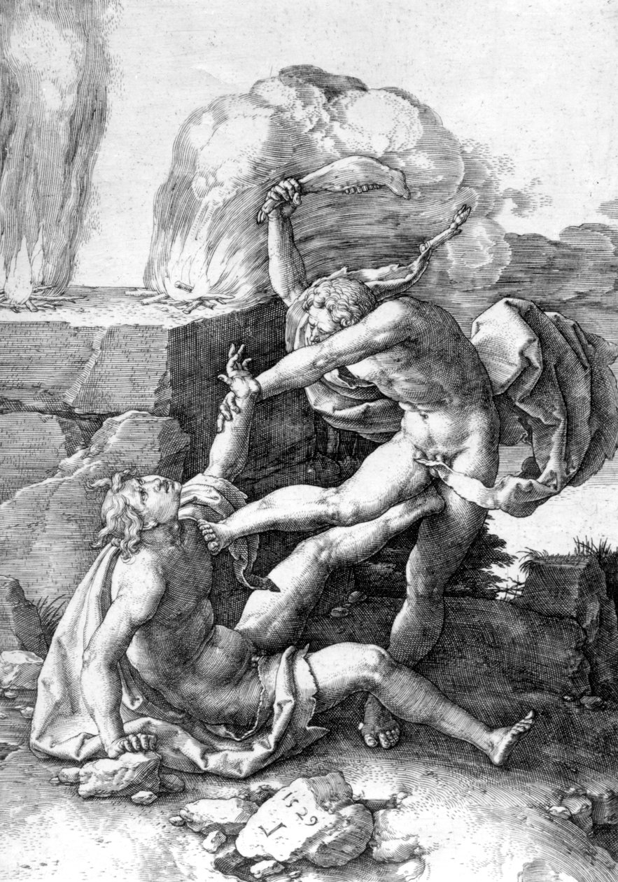 Kain dödar Abel av Lucas van Leyden
