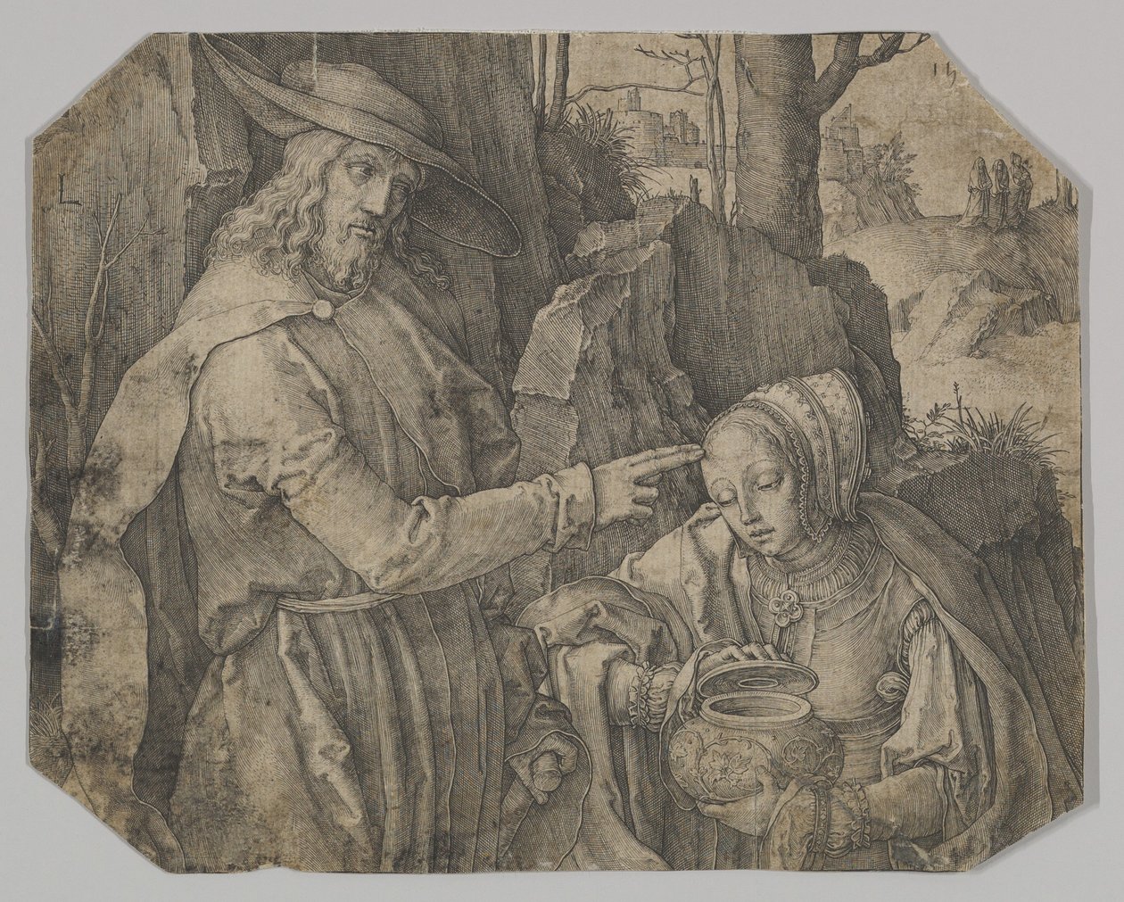 Kristus visar sig för St. Maria Magdalena som trädgårdsmästare, 1519. av Lucas van Leyden