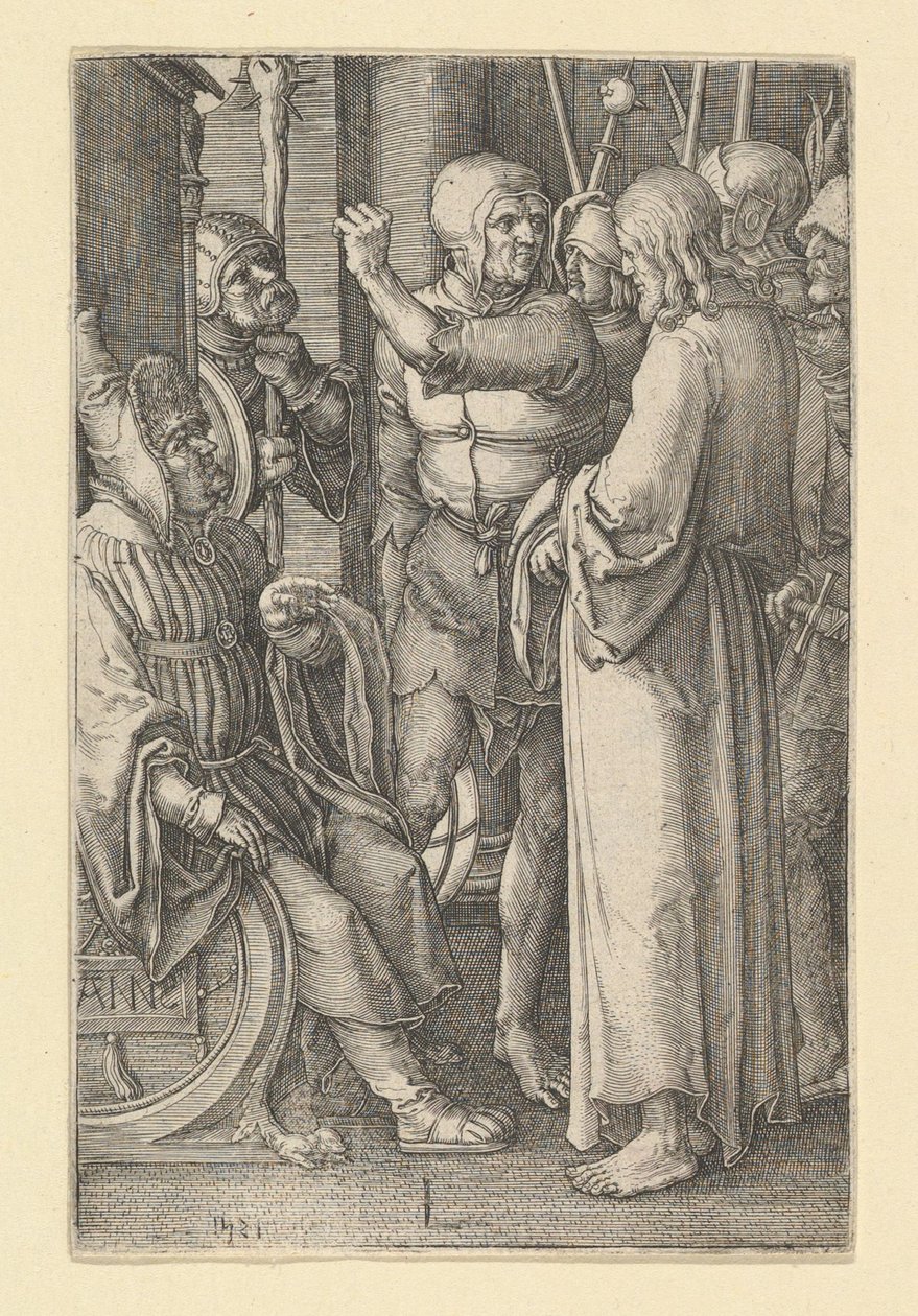 Kristus före Annas, 1521. av Lucas van Leyden