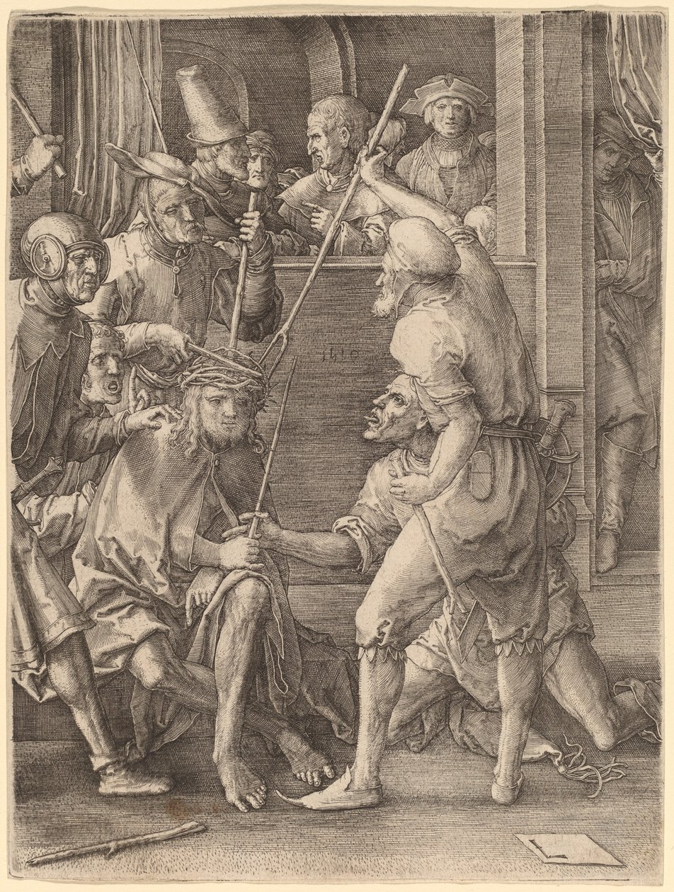 Kristus krönt med törnar av Lucas van Leyden