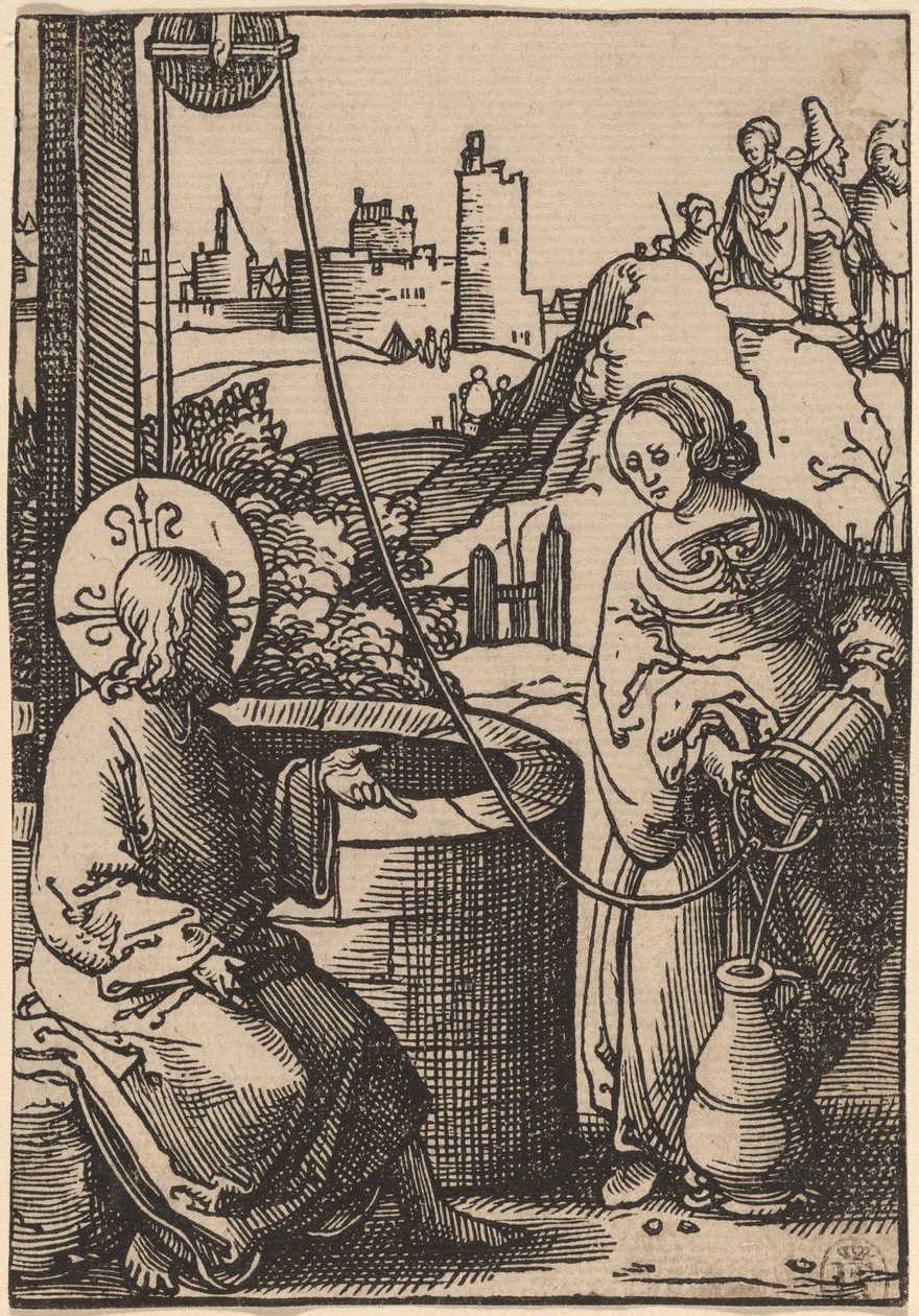 Kristus och Samariens kvinna av Lucas van Leyden