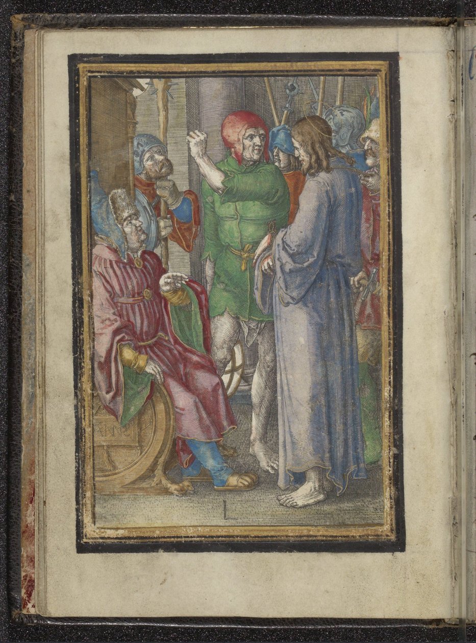 Kristus före Annas Passion of Christ (serietitel) av Lucas van Leyden