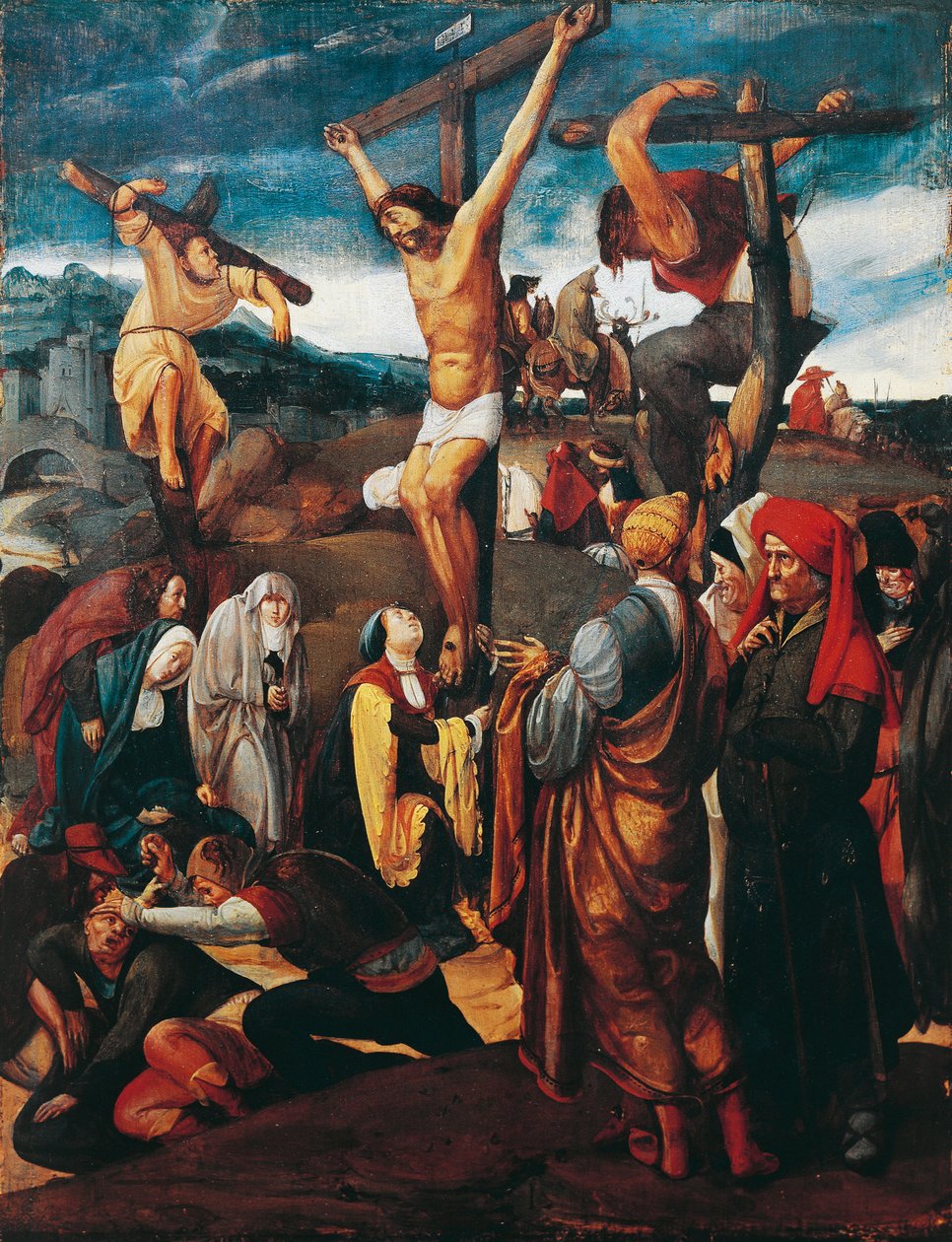 Crucifixion, av Lucas van Leyden (cirka 1494-1533) av Lucas van Leyden